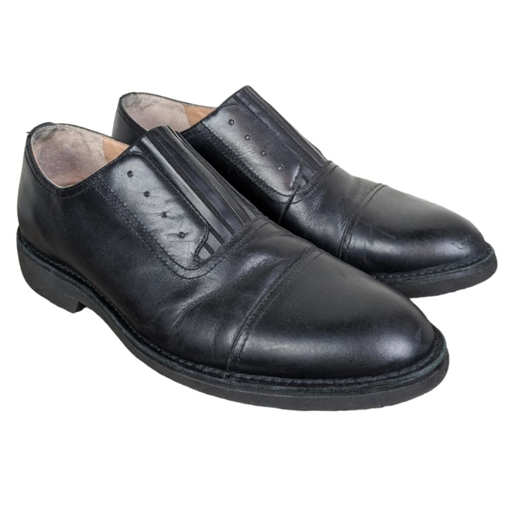 Vintage Foundry Co The Rossi Dress Shoes Leather Black Slip On Oxford Size 11